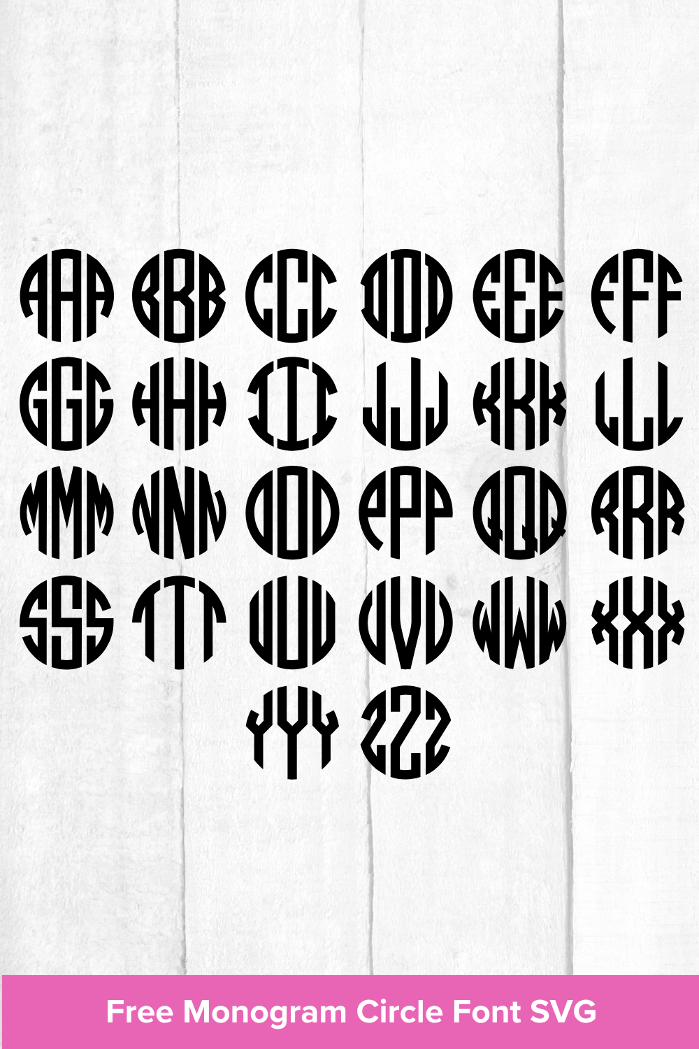 Free Alphabet SVG Monogram Circle Font
