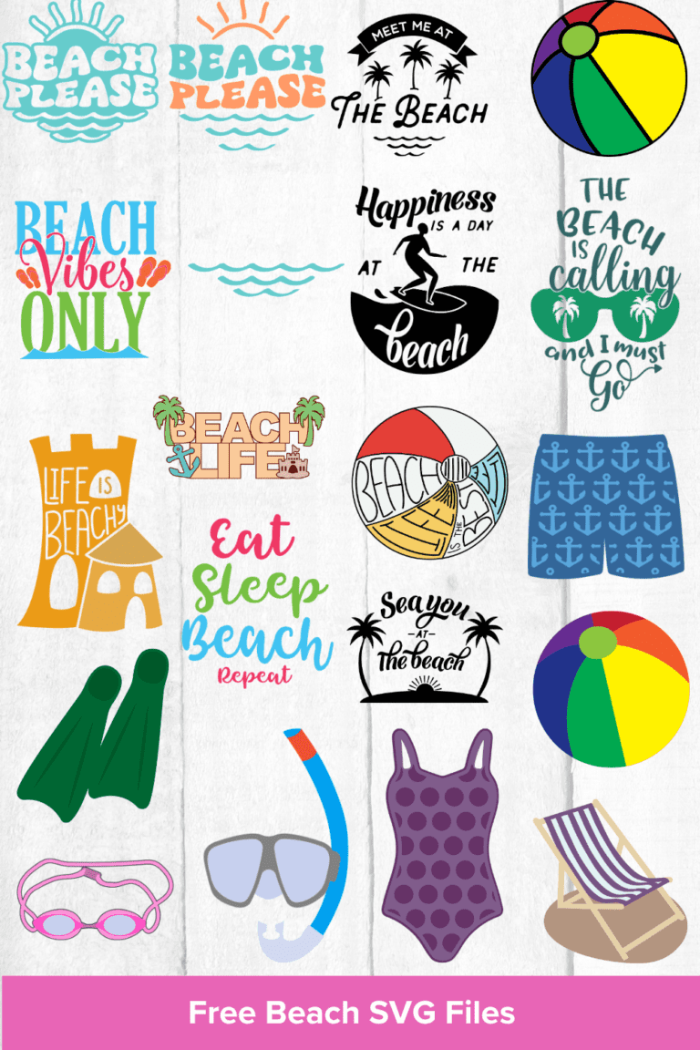 Summer Beach SVG Downloads Free for Cricut